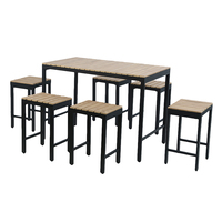 Charles Bentley Polywood and Extrusion Aluminium 6 Seater Bar Style Dining Set