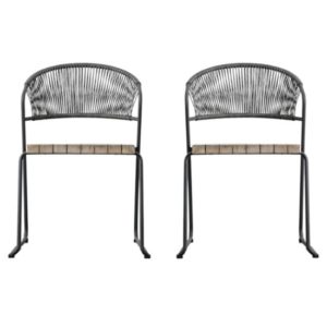 Narberth Natural Wooden Outdoor Dining Chairs In Pair