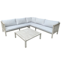 Charles Bentley FSC® Certified Acacia White Washed Wooden Corner Lounge Set