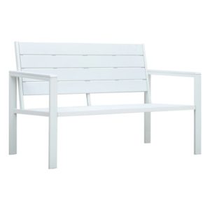 Emma Wooden Garden Seating Bench With Steel Frame In White