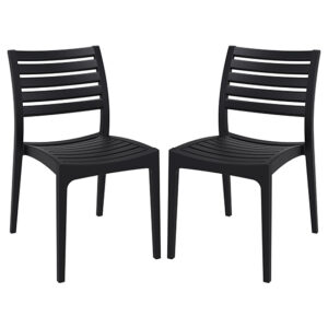 Albany Black Polypropylene Dining Chairs In Pair
