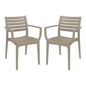 Alto Taupe Polypropylene Dining Chairs In Pair