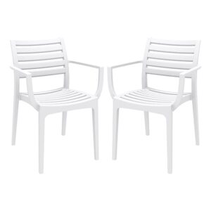 Alto White Polypropylene Dining Chairs In Pair