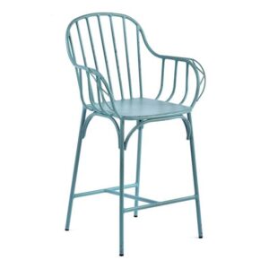 Carla Outdoor Mid Height Vintage Arm Chair In Light Blue