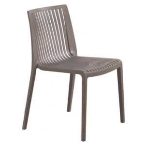 Chloe Polypropylene Side Chair In Taupe Brown