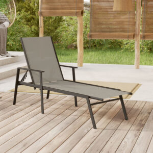 Marcel Steel Sun Lounger With Textilene Fabric Seat In Grey
