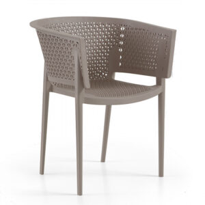 Olympia Polypropylene Arm Chair In Taupe
