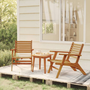 Bologna Solid Acacia Wood 3 Piece Bistro Set In Natural