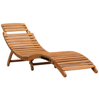 FSC® Certified Acacia Wooden Curved Folding Sun Lounger