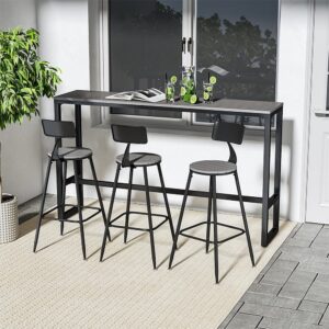 Garden Grey Dining High Table with Metal Legs