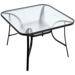Patio Table Garden Coffee Table Rectangle Dining Table with the Umbrella Stand Hole