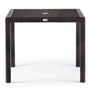 Arlo Outdoor Rattan Dining Table Square With Glass Top