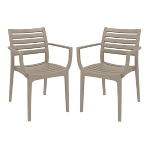 Alto Taupe Polypropylene Dining Chairs In Pair