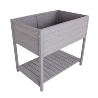 FSC® Certified Wooden Planter - Grey