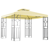 Garden 3m x 3m Steel Art Luxury Outdoor Gazebo - Cream