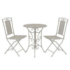 Ramona Steel 3 Piece Bistro Set In Grey
