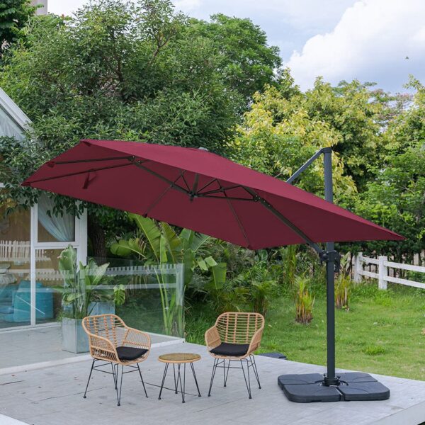 3 x 3M Wide Garden Parasol Outdoor Hanging UV Resistant and Waterproof Umbrella for Patio