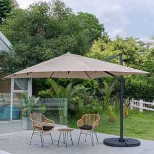 3 x 3M Wide Garden Parasol Outdoor Hanging UV Resistant and Waterproof Umbrella for Patio