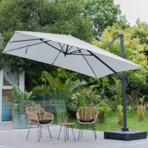 3 x 3M Wide Garden Parasol Outdoor Hanging UV Resistant and Waterproof Umbrella for Patio