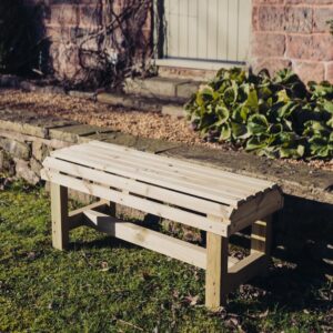 Cayce Wooden Garden Backless Seating Bench In Natural