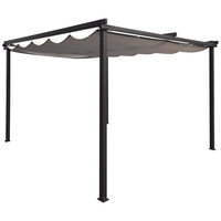 3 x 3m Steel Pergola Gazebo - Light Grey