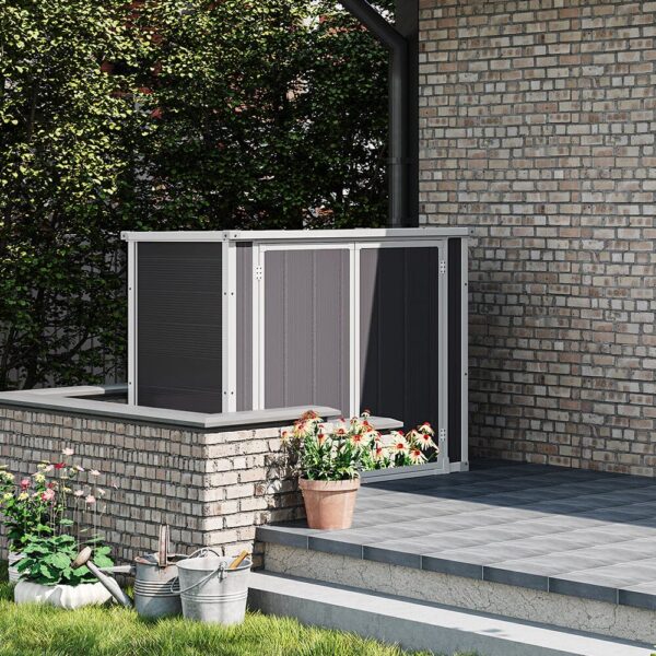 4x2ft Plastic Waterproof Grey Garden Tool Bicycle Storage Shed
