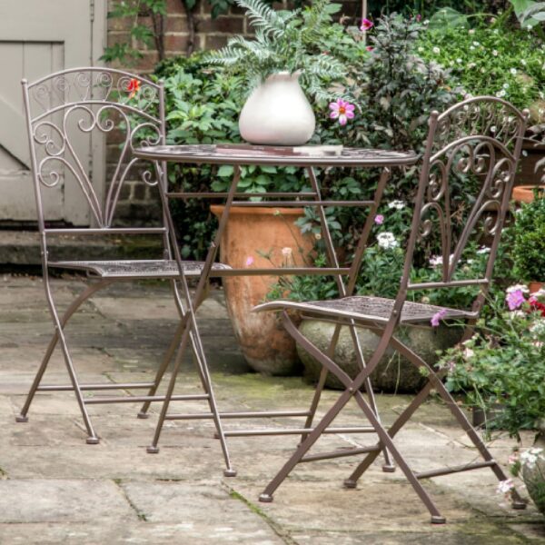 Benalto Metal 2 Seater Bistro Set In Noir