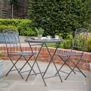 Bilbao Metal 2 Seater Bistro Set In Distressed Brown