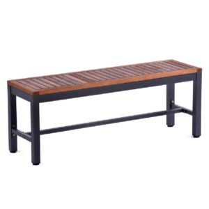 Dyersville Wooden Outdoor Bench In Black And Brown