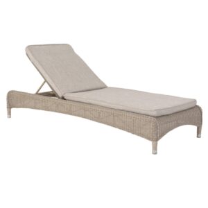 Haverhill Rattan Garden Adjustable Sun Lounger In Natural Pistachio