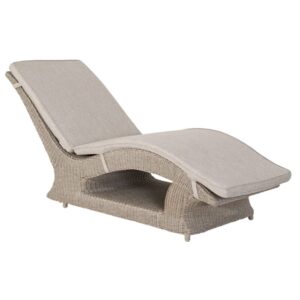 Haverhill Rattan Garden Fixed Sun Lounger In Natural Pistachio