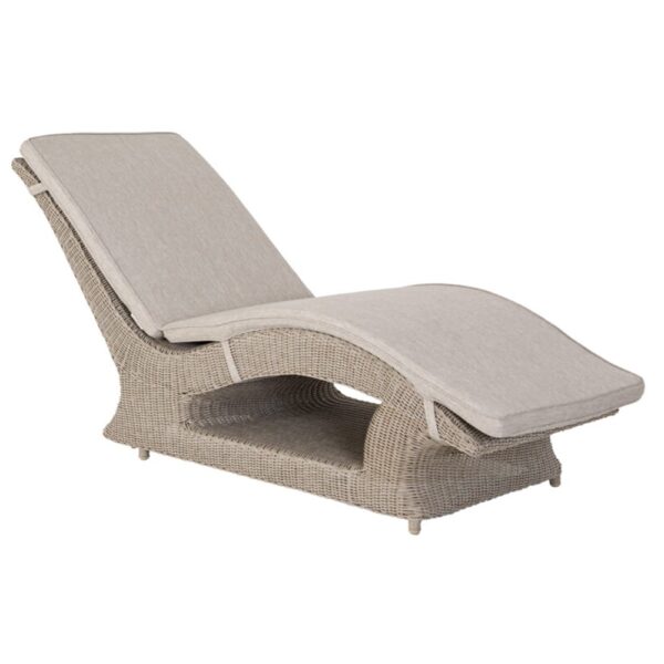 Haverhill Rattan Garden Fixed Sun Lounger In Natural Pistachio