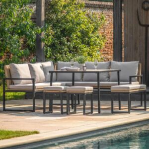 Norman Outdoor Wooden Corner Dining Set In Natural