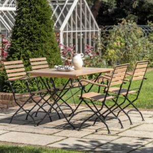 Paralia Outdoor Wooden Folding Dining Set In Natural