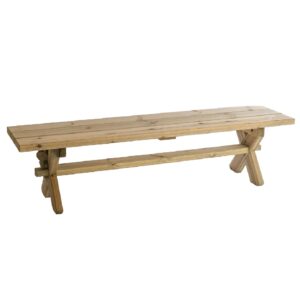 Pelham Wooden Garden Backless Seating Bench In Ash Grey