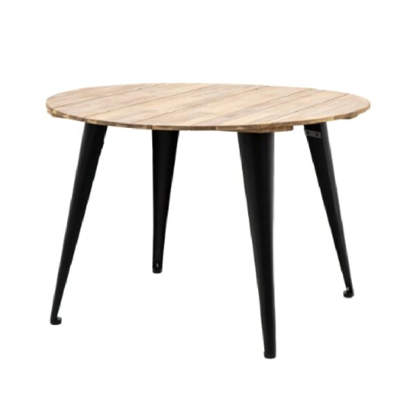 Pocola Outdoor Wooden Round Dining Table In Natural