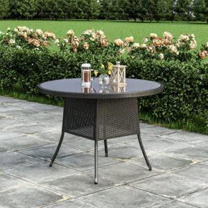 Round/Square Rattan Garden Table & Parasol Hole