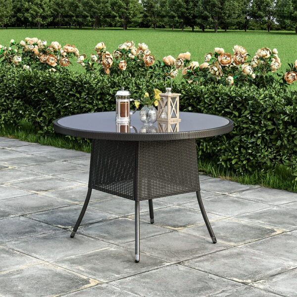 Round/Square Rattan Garden Table & Parasol Hole