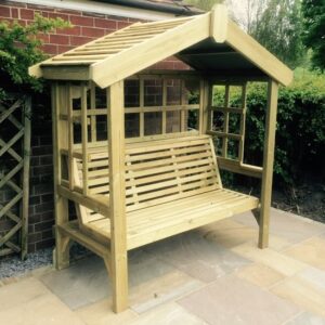 Tromin Wooden Large Cottage Garden Seating Bench In Natural
