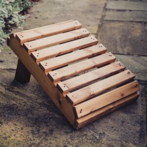 Vail Wooden Garden Footstool In Natural