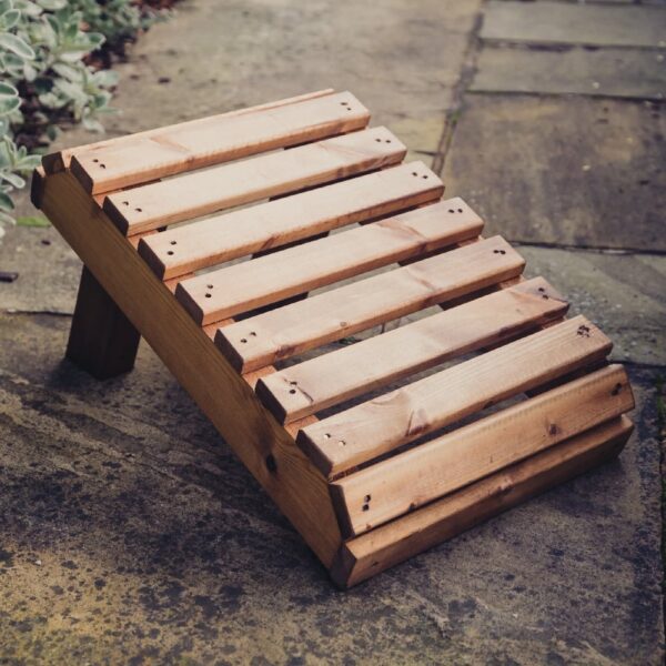 Vail Wooden Garden Footstool In Natural