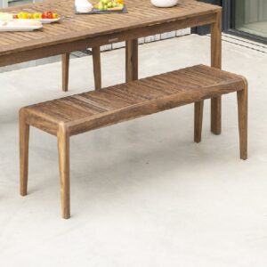 Bolivia Wooden Garden Backless Seating Bench In Rich Brown