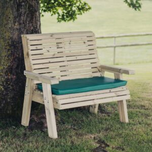 Erog Wooden Garden 2 Seater Bench In Natural