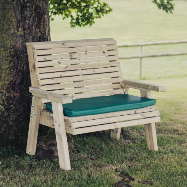 Erog Wooden Garden 2 Seater Bench In Natural