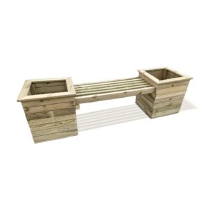 Peoria Wooden Garden Planter Bench In Natural
