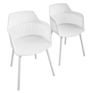 Cabazon White Resin Dining Chairs In Pair