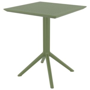 Fornebu Wooden Outdoor Dining Table In Olive Green