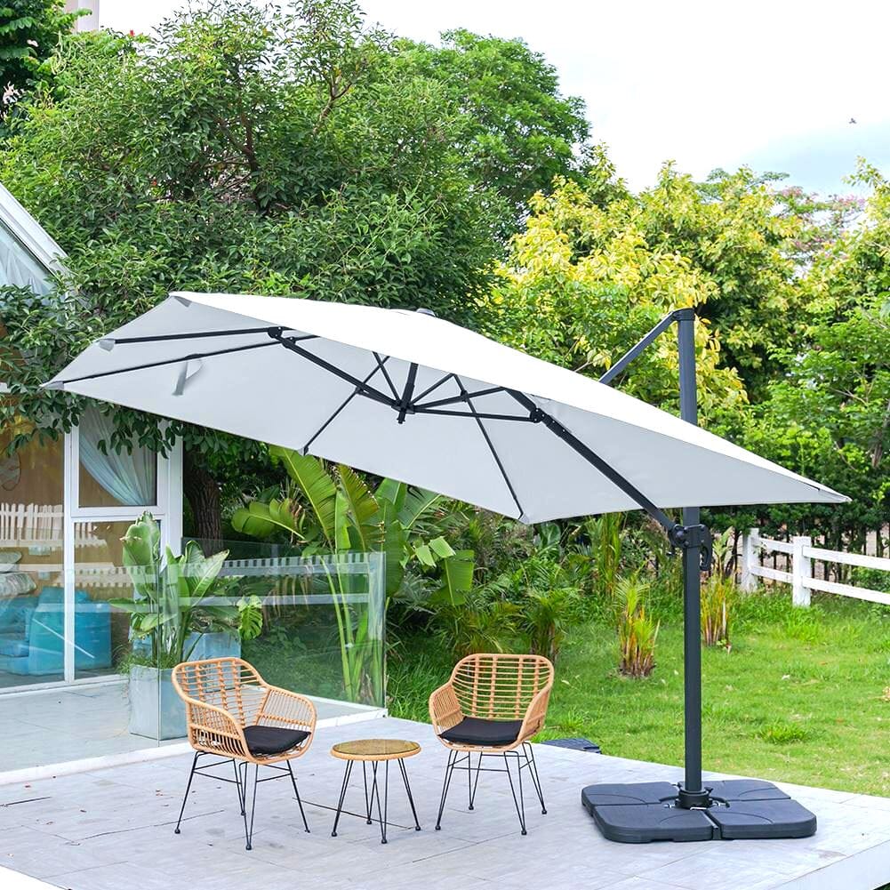 3 x 3 m Square Cantilever Parasol Outdoor Hanging Umbrella for Garden and Patio