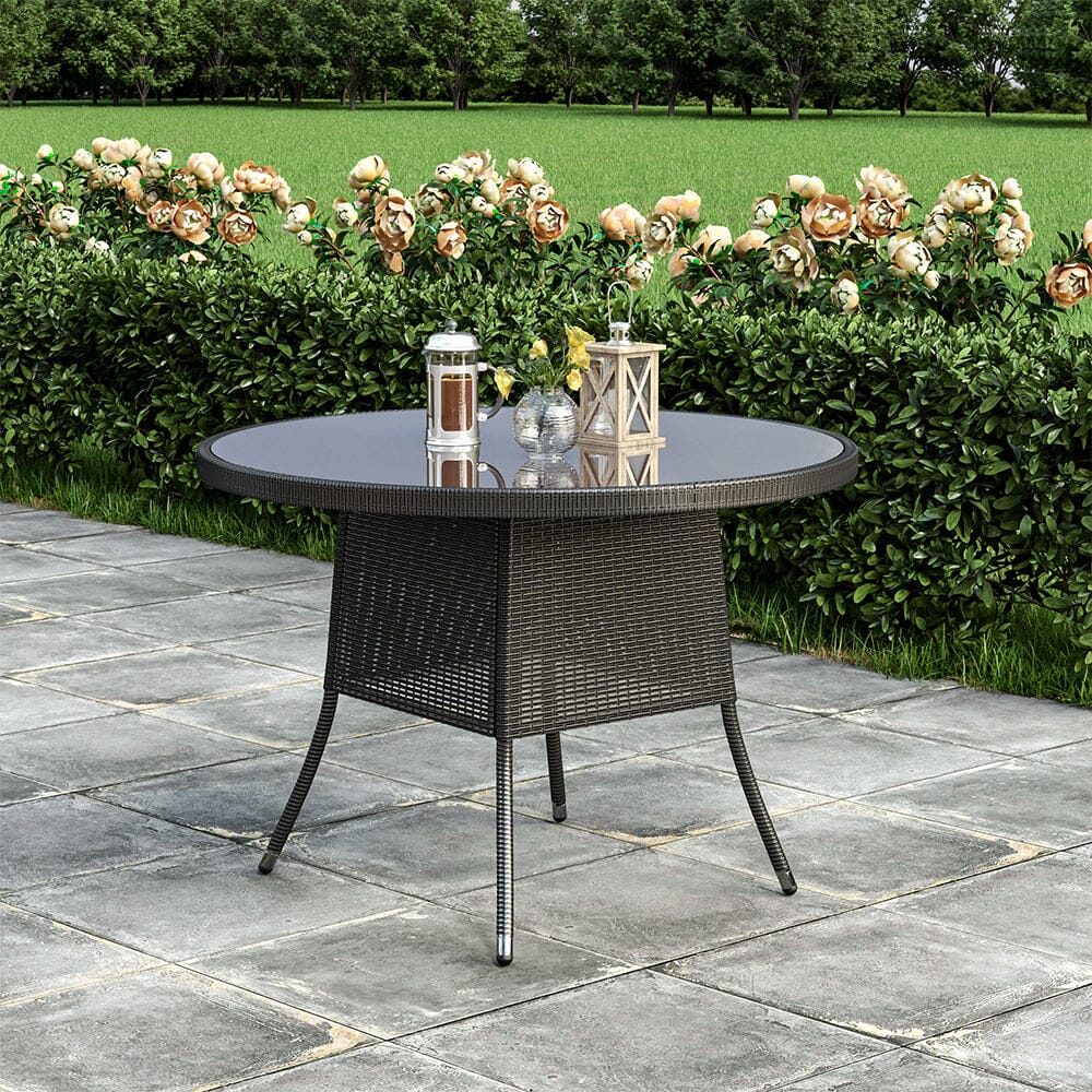 Round/Square Rattan Garden Table & Parasol Hole