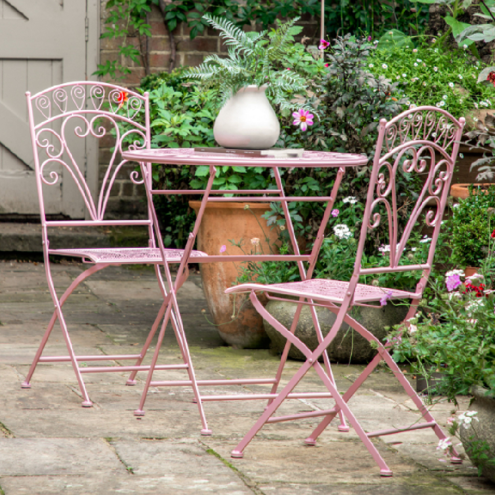 Benalto Metal 2 Seater Bistro Set In Coral